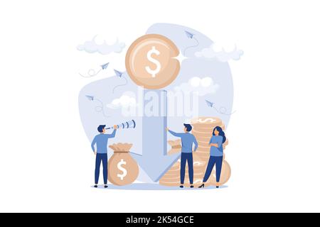 economic downturn, profit and loss, business and finance, crisis. flat design modern illustration Stock Vector