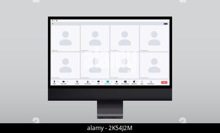 Video conferencing user interface. Video conference icon. Digital communication. Online chat for business seminars. Video conferencing user interface Stock Vector