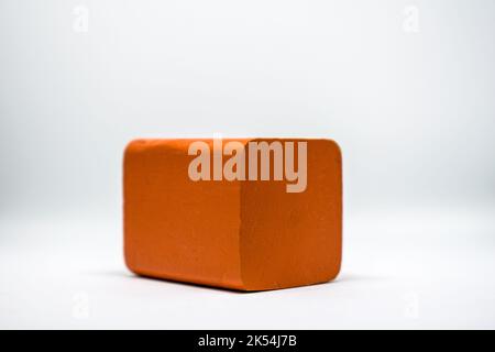Square geometry Made of wood laid on a white background. Stock Photo