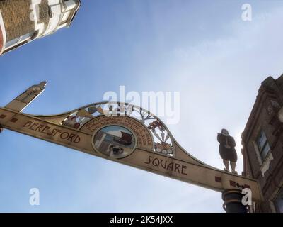 LONDON, UK - APRIL 05, 2018:    Sign at the entrance to Beresford Square Stock Photo