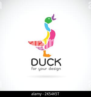 Vector image of a duck design on white background. Easy editable layered vector illustration. Wild Animals. Stock Vector