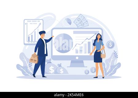 Return on business flat vector illustration Stock Vector