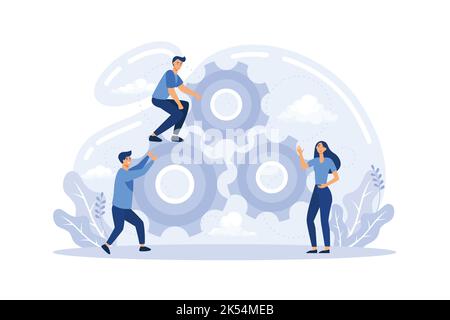 Business teamwork concept. Idea of partnership and cooperation. Business profit and financial growth Stock Vector