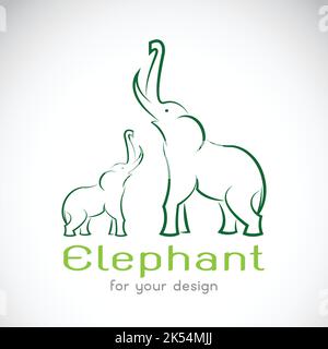 Vector image of an elephant on a white background. Vector. Easy editable layered vector illustration. Wild Animals. Stock Vector