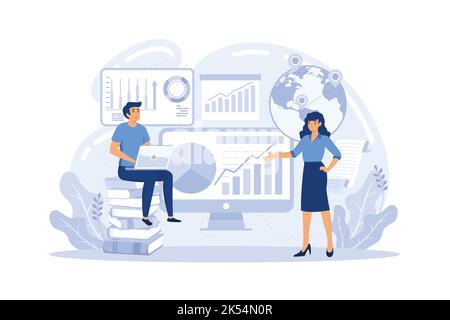 Data Capture. Specialist in tracking the emergence of new business trends.Trend analysis and project promotion Stock Vector