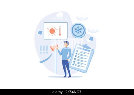 men prepare for the day of the Earth, save the planet, save energy, the concept of the Earth day vector Stock Vector