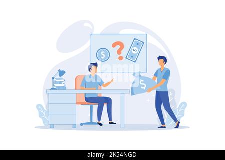 Entrepreneurship funding, initiative investment, idea financing. Angel investor, startup financial support, business professionals help concept. Stock Vector