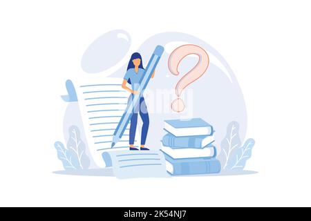 concept illustration of people frequently asked questions around question marks, answer to question metaphor Stock Vector
