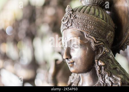 Golden Hindu Goddess Kali isolated Stock Photo