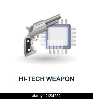 Hi-Tech Weapon icon. 3d illustration from future technology collection. Creative Hi-Tech Weapon 3d icon for web design, templates, infographics and Stock Vector