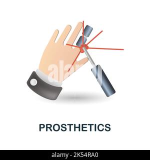 Prosthetics icon. 3d illustration from future technology collection. Creative Prosthetics 3d icon for web design, templates, infographics and more Stock Vector