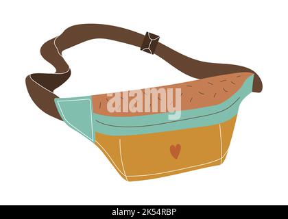 Belt bag set. Banana for personal items. Stock Vector