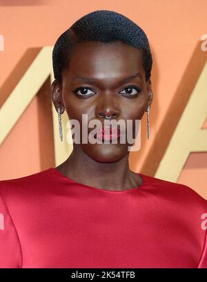 Oct 03, 2022 - London, England, UK - Sheila Atim attending The Woman King UK film premiere, Odeon Luxe Leicester Square Stock Photo