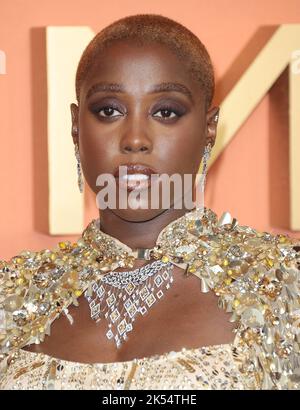 Oct 03, 2022 - London, England, UK - Lashana Lynch attending The Woman King UK film premiere, Odeon Luxe Leicester Square Stock Photo