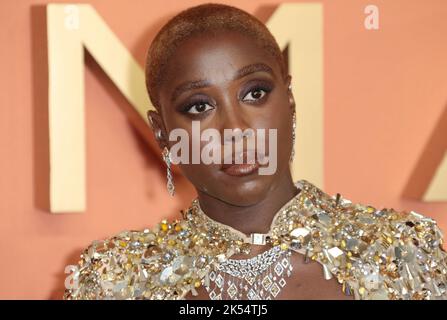 Oct 03, 2022 - London, England, UK - Lashana Lynch attending The Woman King UK film premiere, Odeon Luxe Leicester Square Stock Photo