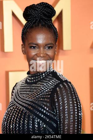 Oct 03, 2022 - London, England, UK - Oti Mabuse attending The Woman King UK film premiere, Odeon Luxe Leicester Square Stock Photo