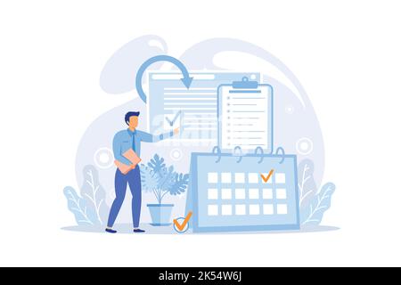 Vision and scope document abstract concept vector illustration. Vision statement, scope document, main plan, project management, software business ana Stock Vector