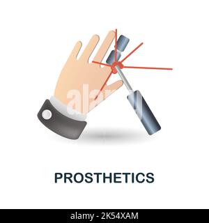 Prosthetics icon. 3d illustration from future technology collection. Creative Prosthetics 3d icon for web design, templates, infographics and more Stock Vector
