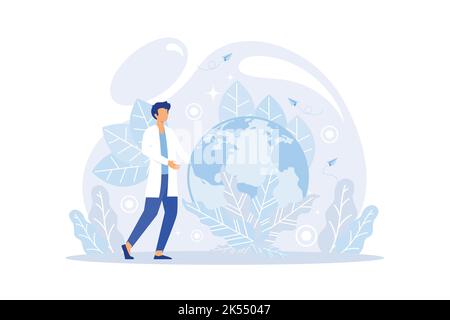 Nature biodiversity is diversity of life on Earth. Plants and animals, fungi and bacteria, as well as ecosystems in which they are found and genetic d Stock Vector