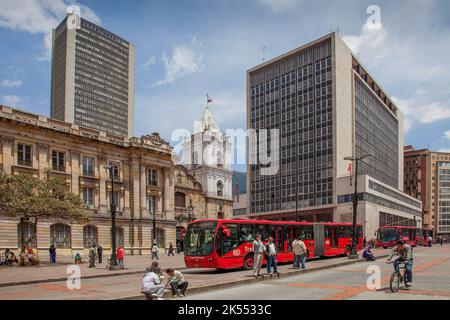 Colombia, Bogota Historical center and in the middle tyhe San Francisco church. Stock Photo