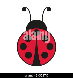 vector ladybug icon, red ladybug, bug on white background isolated. Stock Vector