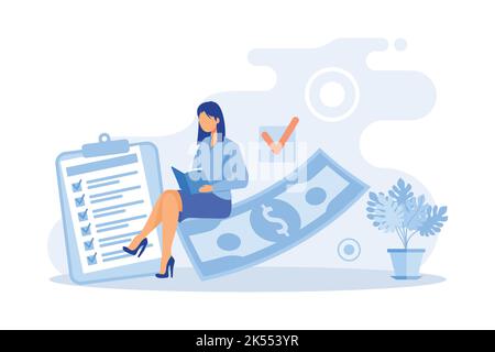 Payment transfer concept, flat tiny persons vector illustrations. Digital wallet operations between peers. Abstract stylized money transaction process Stock Vector