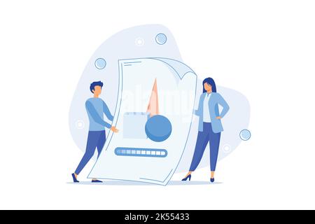 People send files for business. Concept of sharing file, data transfer, transfer of documentation, cloud service, file management, electronic document Stock Vector