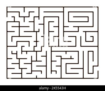 Simple abstract line labyrinth on white background Stock Vector