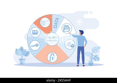 big data analytics flat vector illustration Stock Vector