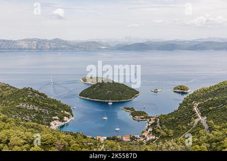 Port of Prozurska Luka, Mljet Island, Dubrovnik-Neretva, Dalmatia ...