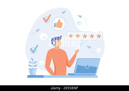 Clients assistance, call center, hotline operator, consultant manager. Customer care, seamless and personalized service, customer experience concept. Stock Vector