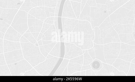 White and light grey Ahmedabad city area vector background map, roads and water illustration. Widescreen proportion, digital flat design roadmap. Stock Vector