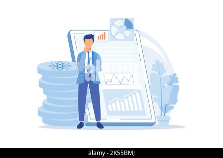 Quantum computing Quantum technology, future computing, innovative information technology, computer science breakthrough, supercomputer Flat vector Mo Stock Vector