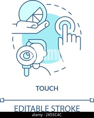 Touch turquoise concept icon Stock Vector