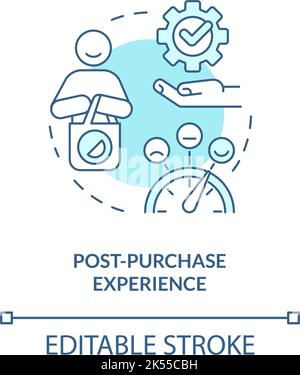 Post-purchase experience turquoise concept icon Stock Vector