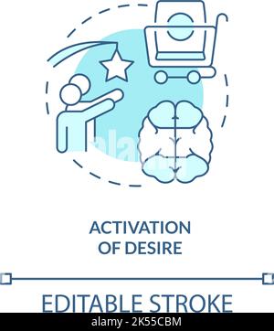 Activation of desire turquoise concept icon Stock Vector