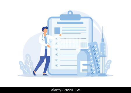 Diabetes medications Diabetes mellitus therapy, disease treatment, insulin injection, syringe needle, medical capsule, diabetic diet Flat vector Moder Stock Vector
