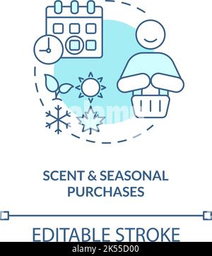 Scent and seasonal purchases turquoise concept icon Stock Vector