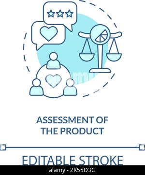 Assessment of product turquoise concept icon Stock Vector