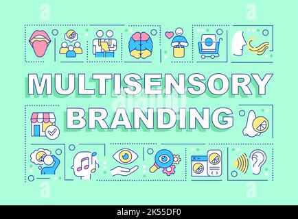 Multisensory branding word concepts mint banner Stock Vector