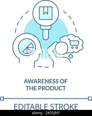 Awareness of product turquoise concept icon Stock Vector