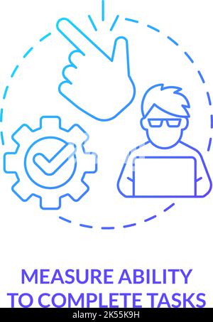Measure ability to complete tasks blue gradient concept icon Stock Vector