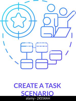 Create task plan blue gradient concept icon Stock Vector
