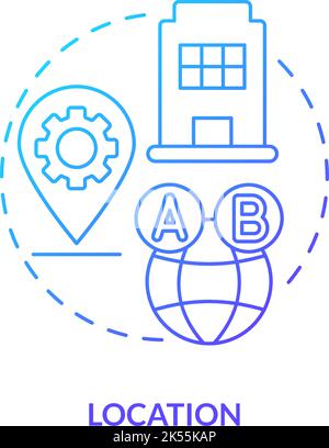 Location blue gradient concept icon Stock Vector