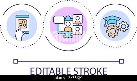 Distance learning course loop concept icon Stock Vector