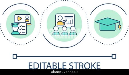Online coaching course loop concept icon Stock Vector