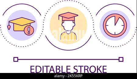 Manage deadlines as student loop concept icon Stock Vector