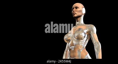 Female android robot. Extremely detailed and realistic high resolution ...