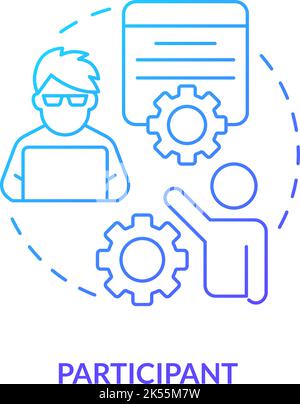 Participant blue gradient concept icon Stock Vector