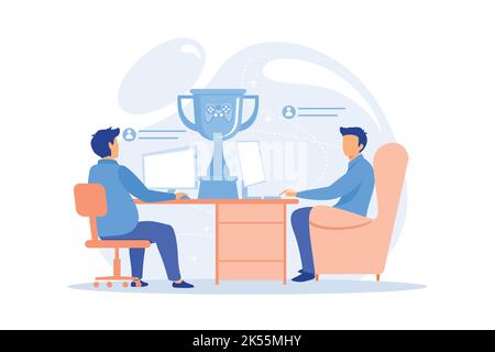 Remote worker Freelance worker, remote work, flexible employee schedule, online job, distance team, outsource professional, entrepreneur flat design m Stock Vector